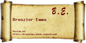 Breszler Emma névjegykártya